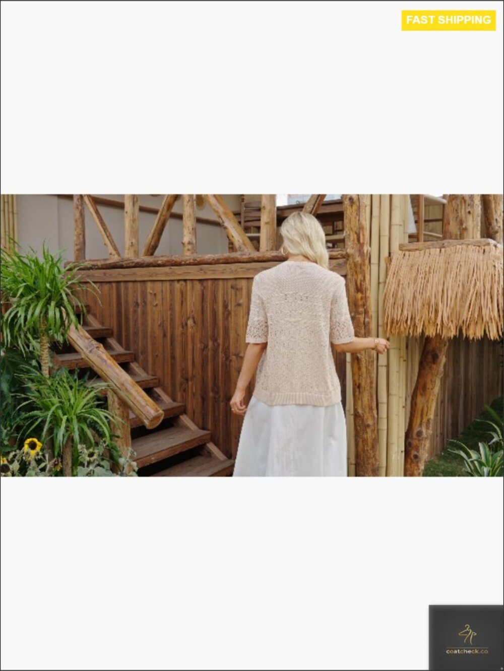 Crochet Short Sleeve Cardigan Lightweight Button Front Shrug for Summer - Picture 6 of 6